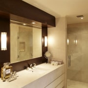 Image of the master ensuite which features marble bathroom, ceiling, estate, interior design, property, real estate, room, suite, wall, orange, brown