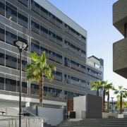 Image of the Centenary Square offices in Brisbane apartment, architecture, building, city, commercial building, condominium, corporate headquarters, daytime, elevation, facade, headquarters, metropolitan area, mixed use, neighbourhood, real estate, residential area, sky, urban area, urban design, gray, teal