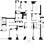 View of architectural plans. - View of architectural architecture, area, black and white, design, drawing, elevation, floor plan, font, line, monochrome, pattern, plan, product design, schematic, square, structure, text, white