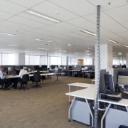 Green initiatives in the Green Square North Tower ceiling, office, gray