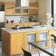 All that glitters-these kitchens feature eco-friendly Silestone Quartz cabinetry, countertop, cuisine classique, furniture, interior design, kitchen, product design, gray, orange