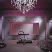 Image of a kitchen from Clive Christian which ceiling, interior design, light fixture, lighting, living room, room, stage, wall, black, gray