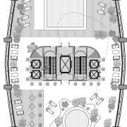 Plans for a particular level of the Fleet area, black and white, diagram, drawing, font, line, product design, structure, text, white