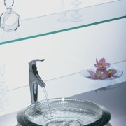 Image of a basin and tapware by the design, glass, plumbing fixture, product design, sink, table, tap, water, white