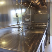 Burns &amp; Ferrall specialises in commercial kitchen manufacture countertop, glass, interior design, kitchen, room, black, gray