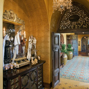 Image of hallway which has been strongly influenced arch, ceiling, chapel, home, interior design, room, brown