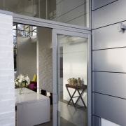 View of sliding doors from Able Aluminium. - architecture, door, interior design, gray