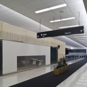 Images of the new arrivals hall and new interior design, gray, black