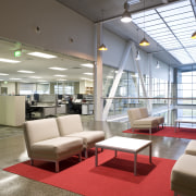 Images of the interior of the Office max ceiling, daylighting, interior design, lobby, gray