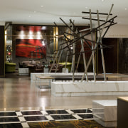 Interior view of the refurbished Sofitel Brisbane which interior design, lobby, gray, brown
