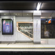 View of the Fortitude Valley train station where display window, public transport, black, gray