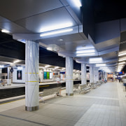 View of the Fortitude Valley train station where metro station, metropolitan area, public transport, rapid transit, train, train station, transport, black, gray