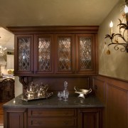 View of cabinetry and granite countertop beneathe. cabinetry, countertop, cuisine classique, home, interior design, kitchen, room, wall, window, brown