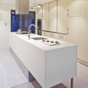 View of kitchen which has a scandinavian influence architecture, cabinetry, countertop, floor, interior design, kitchen, product design, gray