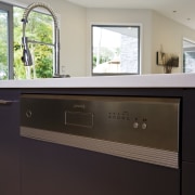 View of Smeg ovens. - View of Smeg cabinetry, countertop, home, home appliance, interior design, kitchen, major appliance, room, sink, black, gray