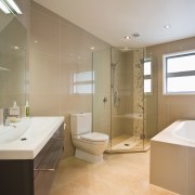 This project, developed by NZ built, focuses on architecture, bathroom, estate, floor, home, interior design, property, real estate, room, gray, brown