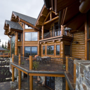 Exterior view of this home which has been home, house, wood, black