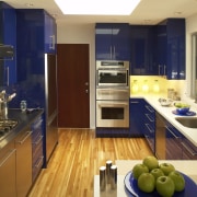 View of a new kitchen oak flooring, CaesarStone countertop, interior design, kitchen, real estate, room