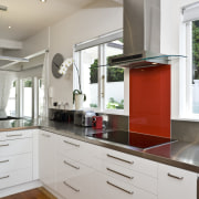 view of a kitchen designed and manufactured by cabinetry, countertop, cuisine classique, interior design, kitchen, real estate, room, gray