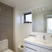 Image of a bathroom designed by DesignLine which architecture, bathroom, bathroom accessory, floor, home, interior design, room, sink, window, gray