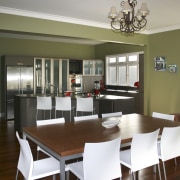 View of a kitchen which was remodelled by dining room, interior design, real estate, room, table, window, brown