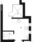 view of bathroom floor plans - view of area, design, drawing, floor plan, font, line, product, product design, white