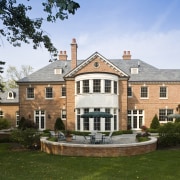 Exterior view of Georgian-style home with brick cladding, building, college, cottage, estate, facade, farmhouse, historic house, home, house, manor house, mansion, national trust for places of historic interest or natural beauty, property, real estate, residential area, roof, stately home, window, brown, white
