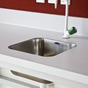 View of the school bathrooms where all the bathroom sink, ceramic, plumbing fixture, product design, sink, tap, white, gray