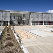 Exterior view of Tupuranga school which was designed architecture, building, corporate headquarters, leisure centre, real estate, white