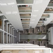View from one of the higher level apartments architecture, building, daylighting, gray, white