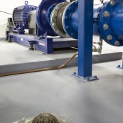 Image of drains supplied by Allproof Industries. Allproof machine, pipe, gray