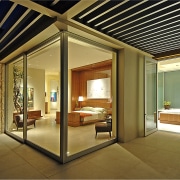 Image of room automation and audio options by ceiling, estate, interior design, real estate, window, brown