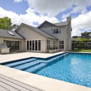 View of a fibreglass pool by Mayfair Pools cottage, estate, home, house, leisure, property, real estate, residential area, swimming pool, villa, white