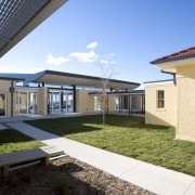 Exterior view of the observatory which features steel backyard, elevation, estate, facade, home, house, property, real estate, residential area, roof, villa, window