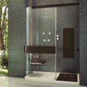 View of a bathroom which features The Expose bathroom, plumbing fixture, gray, black