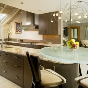 View of kitchen, glass; granite and stone countertops, countertop, cuisine classique, estate, home, interior design, kitchen, real estate, brown, orange