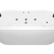 Image of a freestanding bathtub available from 7 angle, bathroom sink, bathtub, plumbing fixture, product, product design, white