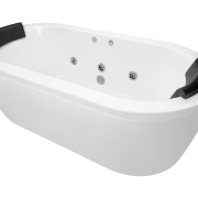 Image of a freestanding bathtub available from 7 angle, bathtub, hardware, plumbing fixture, product, product design, white