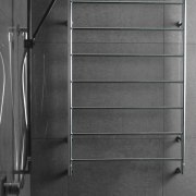 Image of a heated towel rail available from black, black and white, glass, line, monochrome, monochrome photography, product, product design, wall, black, gray