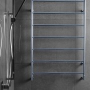 Image of a heated towel rail available from black and white, glass, handrail, metal, monochrome, product, product design, wall, gray, black