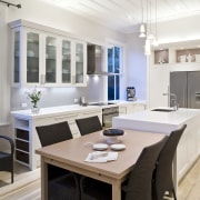 View of a renovated villa kitchen which features interior design, living room, real estate, white