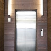 Interior view of the Quest Hotel where they architecture, ceiling, daylighting, door, floor, home, house, interior design, real estate, wall, wood, brown