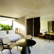 This bedroom in a luxury eco-friendly Balinese villa architecture, ceiling, house, interior design, living room, real estate, room, suite, white
