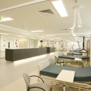 Interior view of the Auburn Hospital built by ceiling, clinic, hospital, institution, interior design, product design, orange
