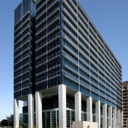 Exterior view of the Sydney Water Headquarters built architecture, brutalist architecture, building, commercial building, condominium, corporate headquarters, daytime, facade, headquarters, metropolis, metropolitan area, mixed use, real estate, sky, skyscraper, tower block, black, teal, gray