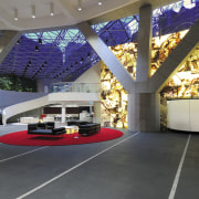 Interior view of the Lucient Apartments which features architecture, interior design, lobby, gray, black