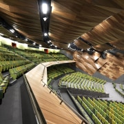 View of the Plenary Hall which features lighting auditorium, performing arts center, sport venue, structure, brown