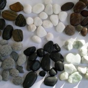 view of concrete flooring with exposed pebbles available material, pebble, rock, gray, black