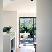 View of a kitchen designed by Carielle Kitchens architecture, ceiling, daylighting, door, floor, home, house, interior design, room, window, gray, white