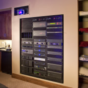 View of the electronic control system in the electronic device, electronics, furniture, shelving